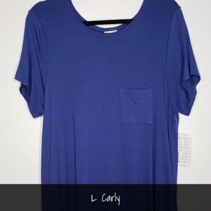 LuLaRoe Carly Dress Large Blue NWT